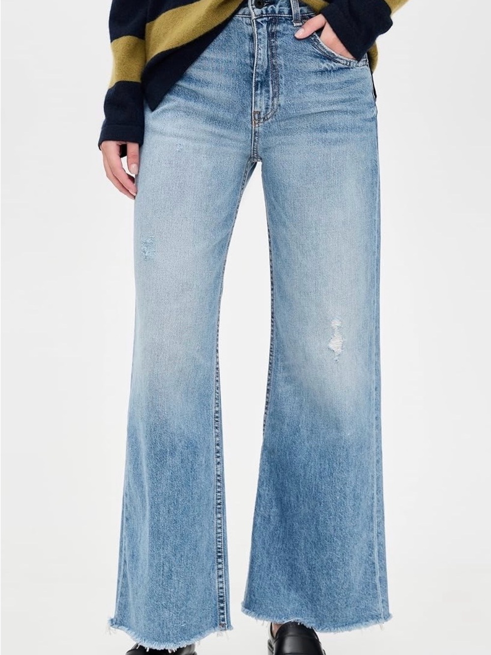 ASKK NY Light Blue High-Rise Wide Leg Jeans